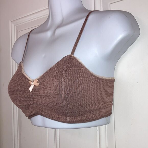 OUT FROM UNDER Bralette Urban Outfitters Brown Lace Bow X-LARGE - Picture 4 of 8